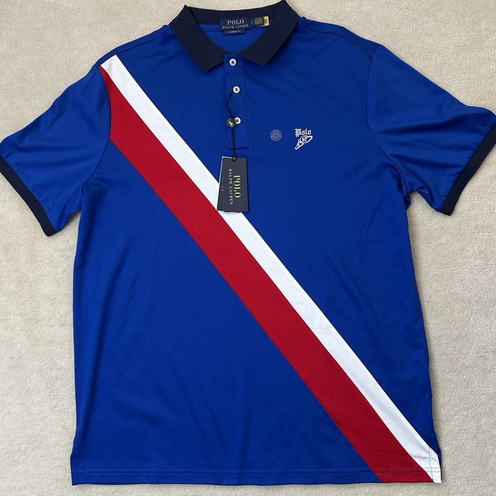 Polo Ralph Lauren Classic Fit Mens Large Short Sleeve Polo Shirt PWing Logo